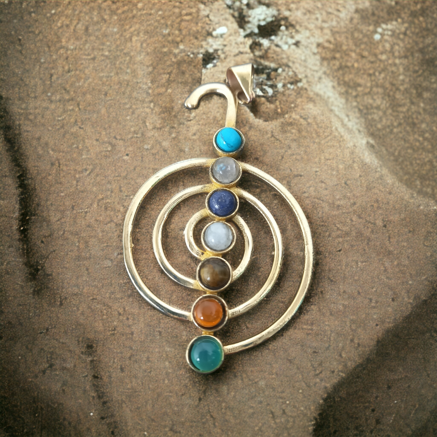 Pendant Round Brass Chakra