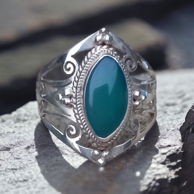 Sterling Silver Green Onyx