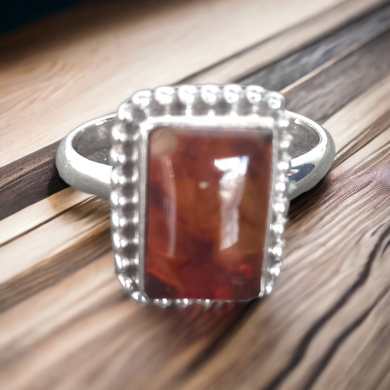 Sterling Silver Ring Baltic Amber