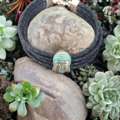 Leather &amp; Buddha bracelet 