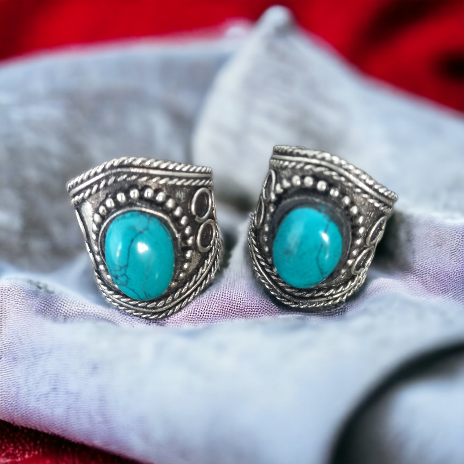 German silver Turquoise ring(1)