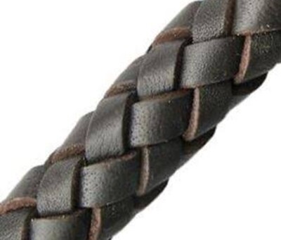 Braided Leather Brown 10mm (1METRES)