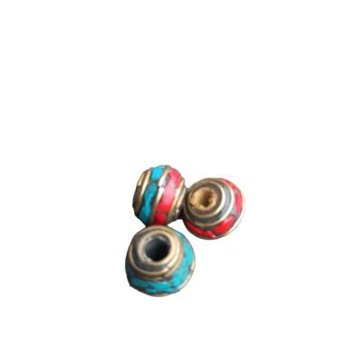 Bead  Turquoise, Coral, Turquoise(1pcs)