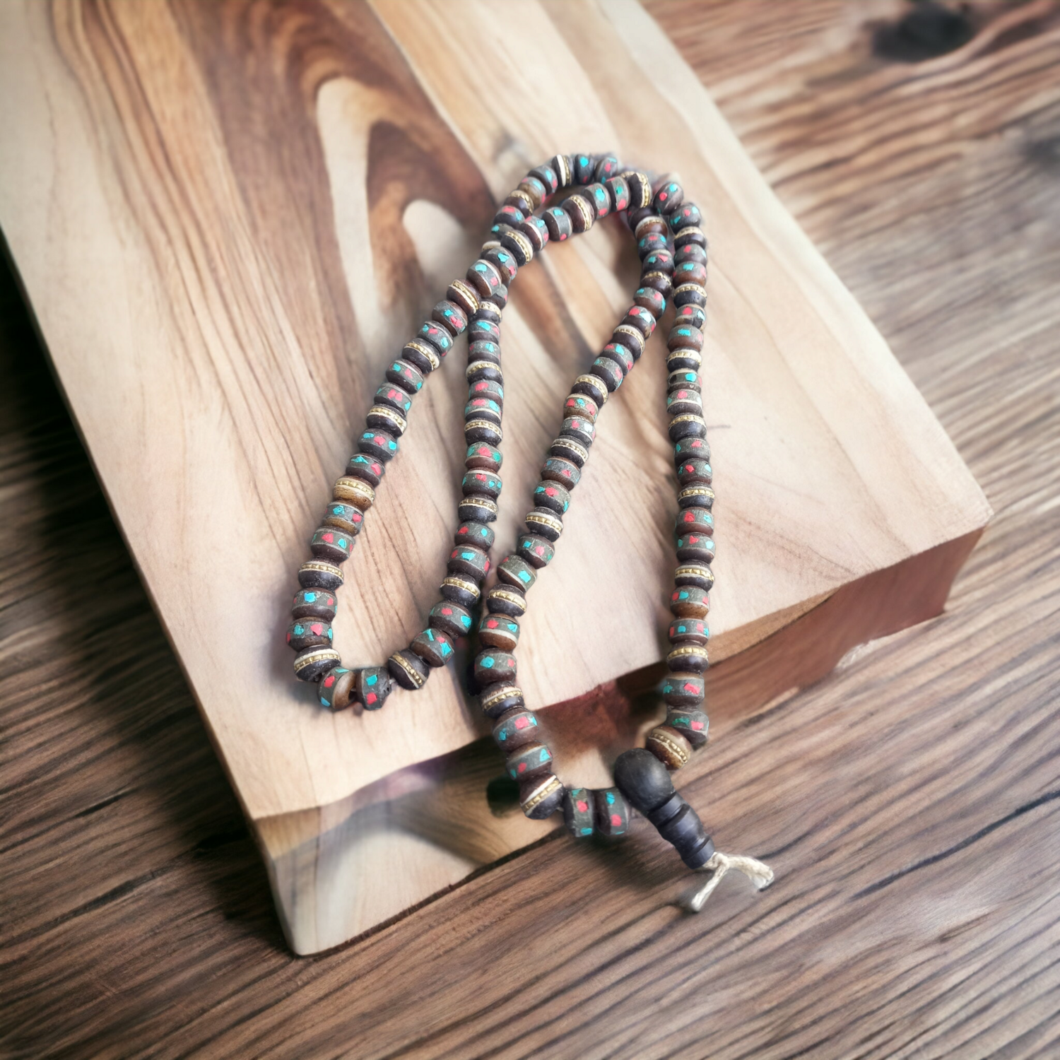 Prayer Beads Bone, Coral &amp; Turquoise