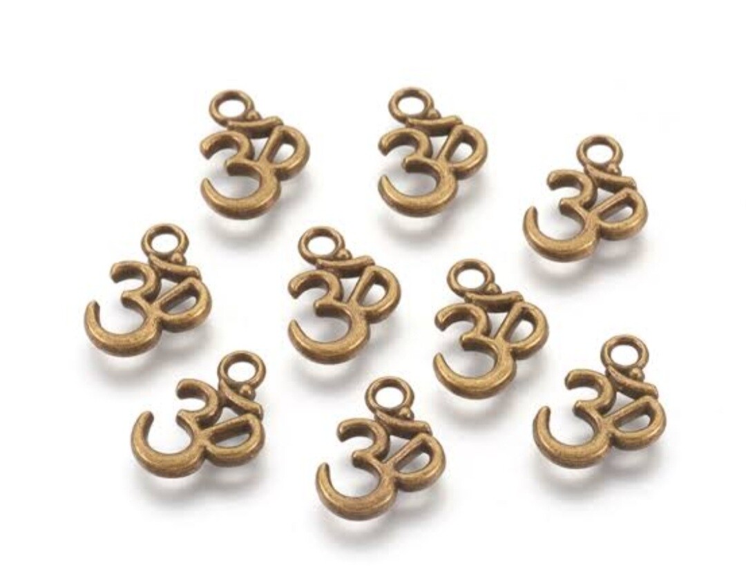 Charm Om Antique Gold(50pcs)