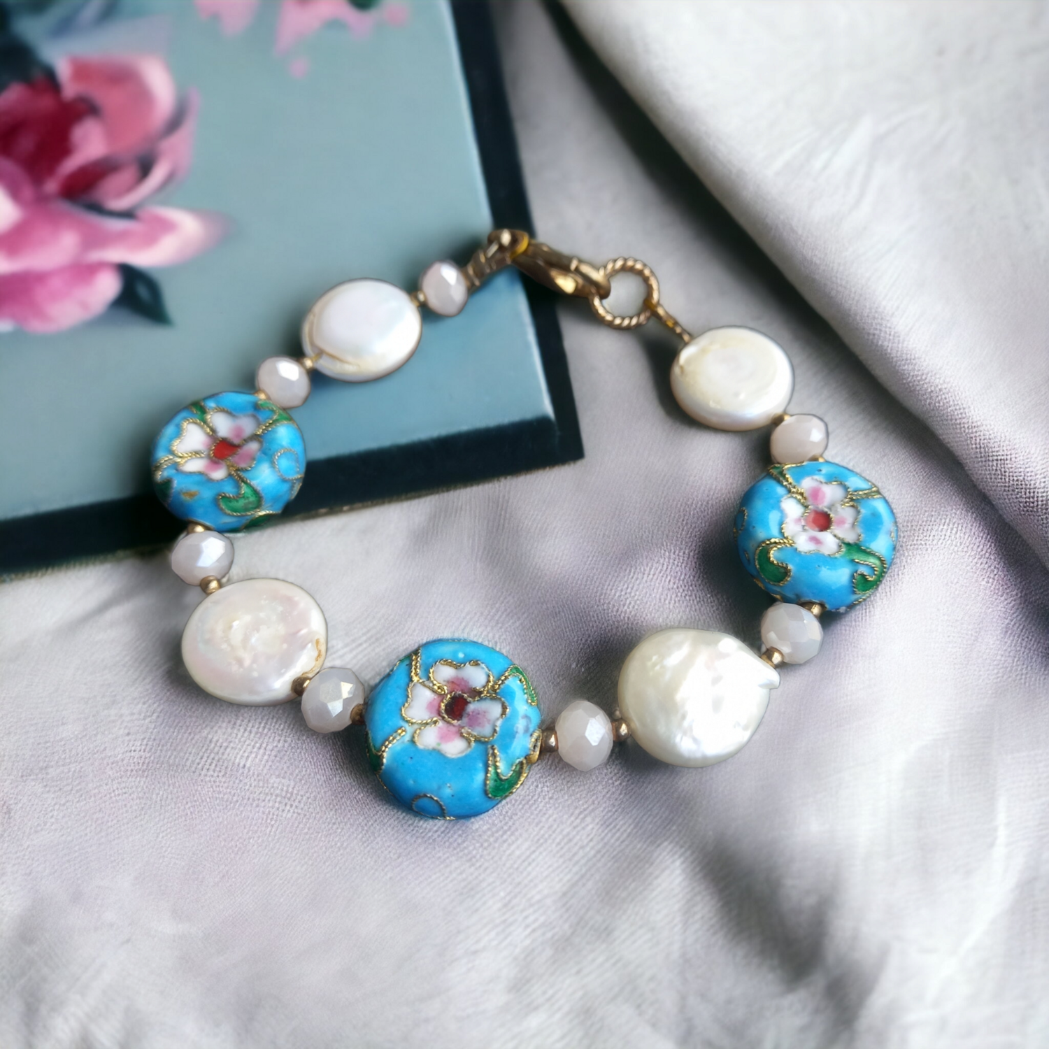 Cloisonne &amp; Freshwater pearls 