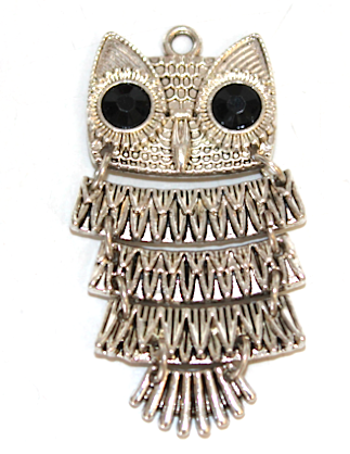 ZN36602:  Silver Owl Pendant (4 piece)