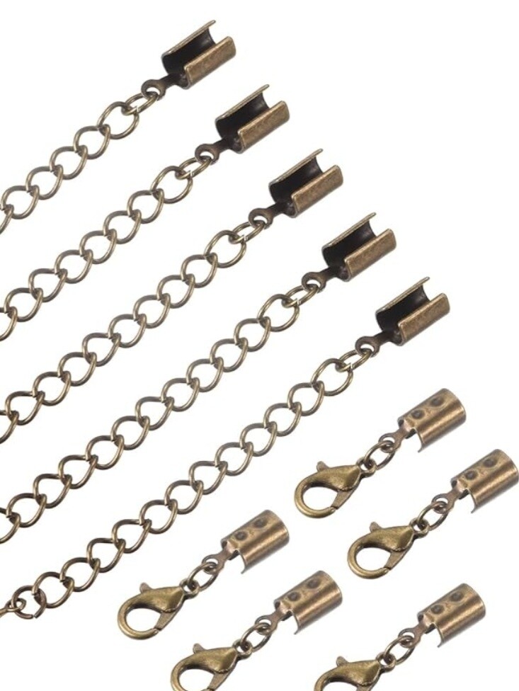 leather end set 1(10 sets)5mm(ant bronze)