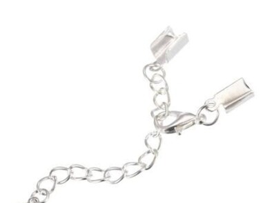 leather end set 2 nickel(10 sets)4mm