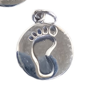 925 SS baby footprint charm