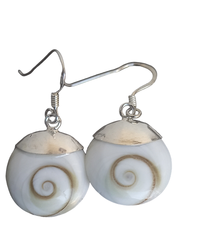 925 sterling silver Shiva shell earrings