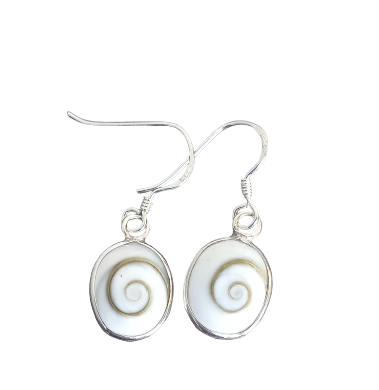 925 sterling silver Shiva shell earrings