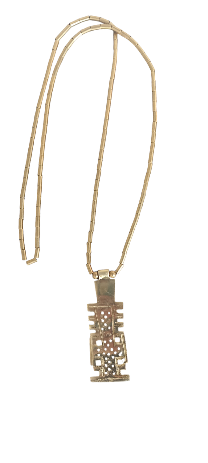 Brass ethnic necklace 
