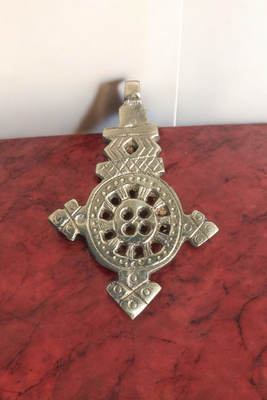 Brass Ethiopian coptic cross