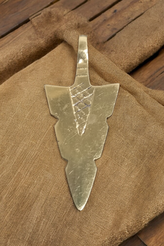 Brass arrowhead pendant 