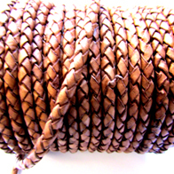 BoloA37AM: Braided Leather Natural3mm(1metre)