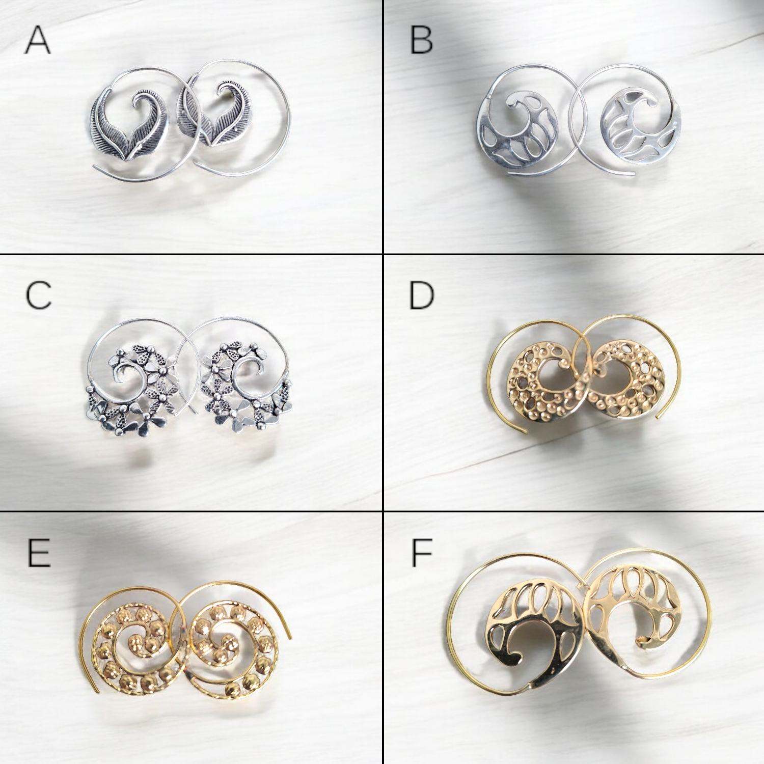 Brass Earrings(silver coated) (c)
