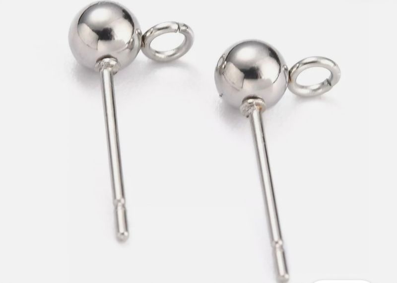 Earring stud nickel (4mm) 10pcs