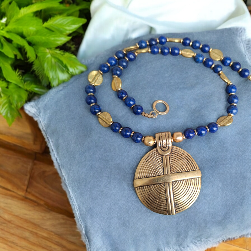 Brass &amp; Lapis necklace 