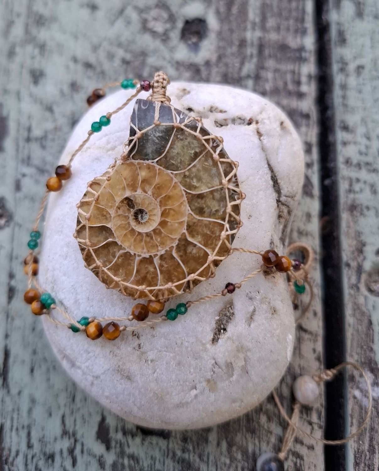 Ammonite adjustable necklace 
