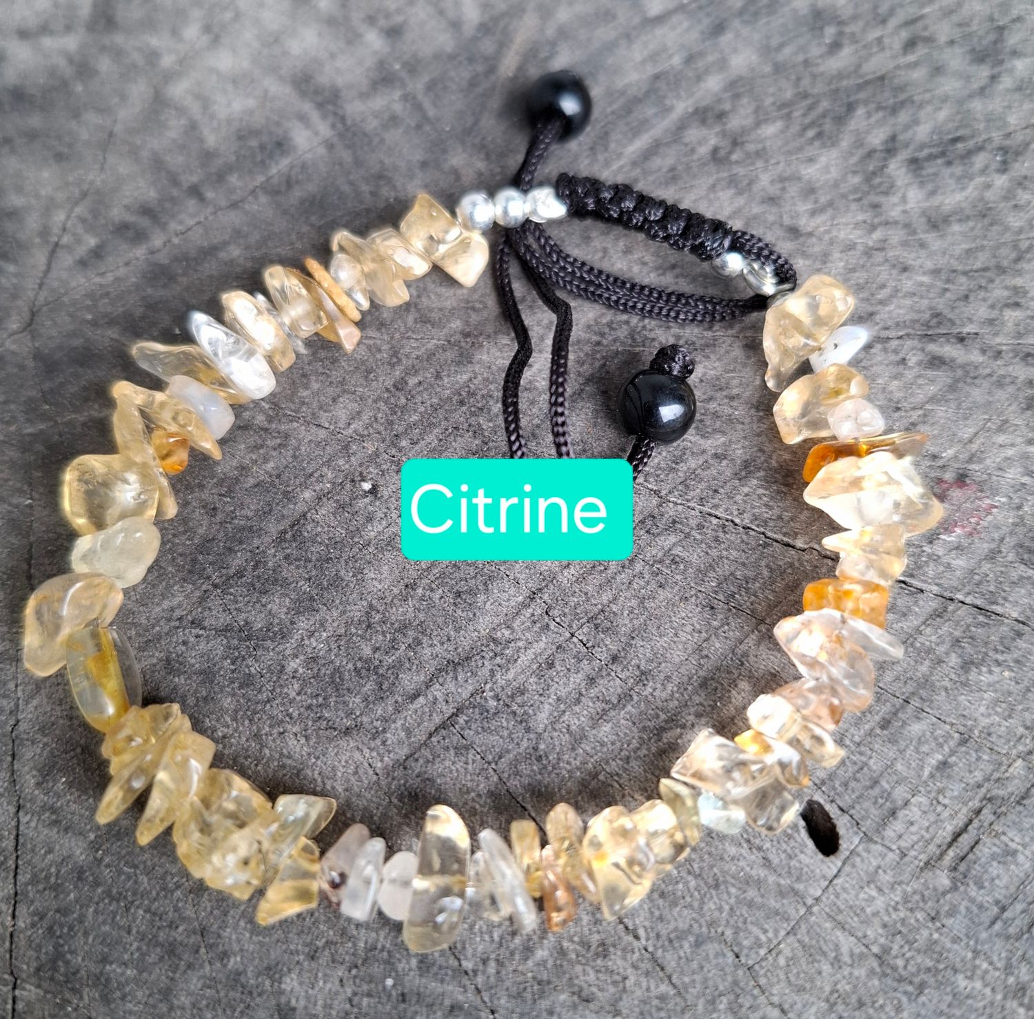 Semi-precious chip adjustable bracelet 
