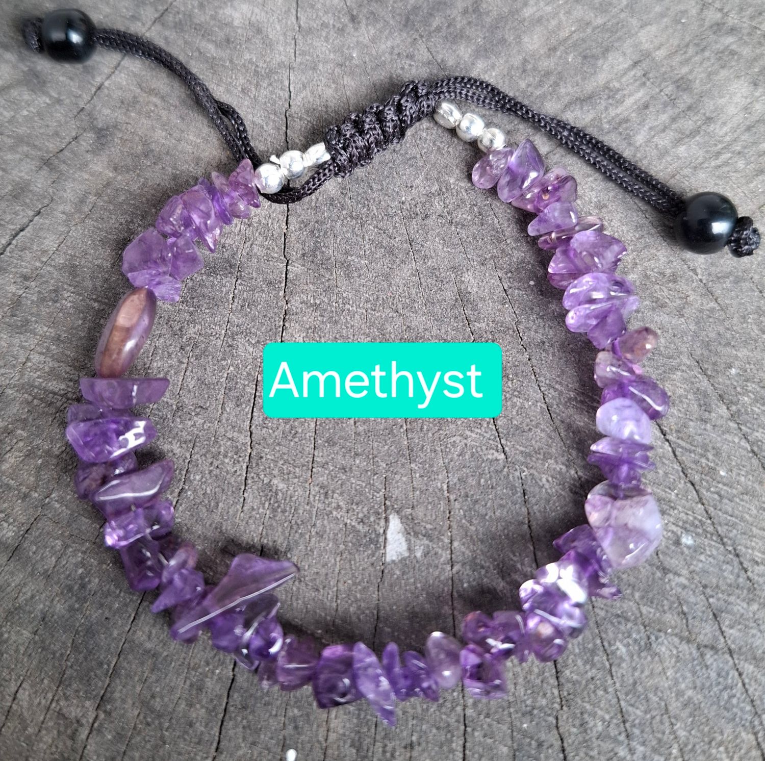Semi-precious chip adjustable bracelet 