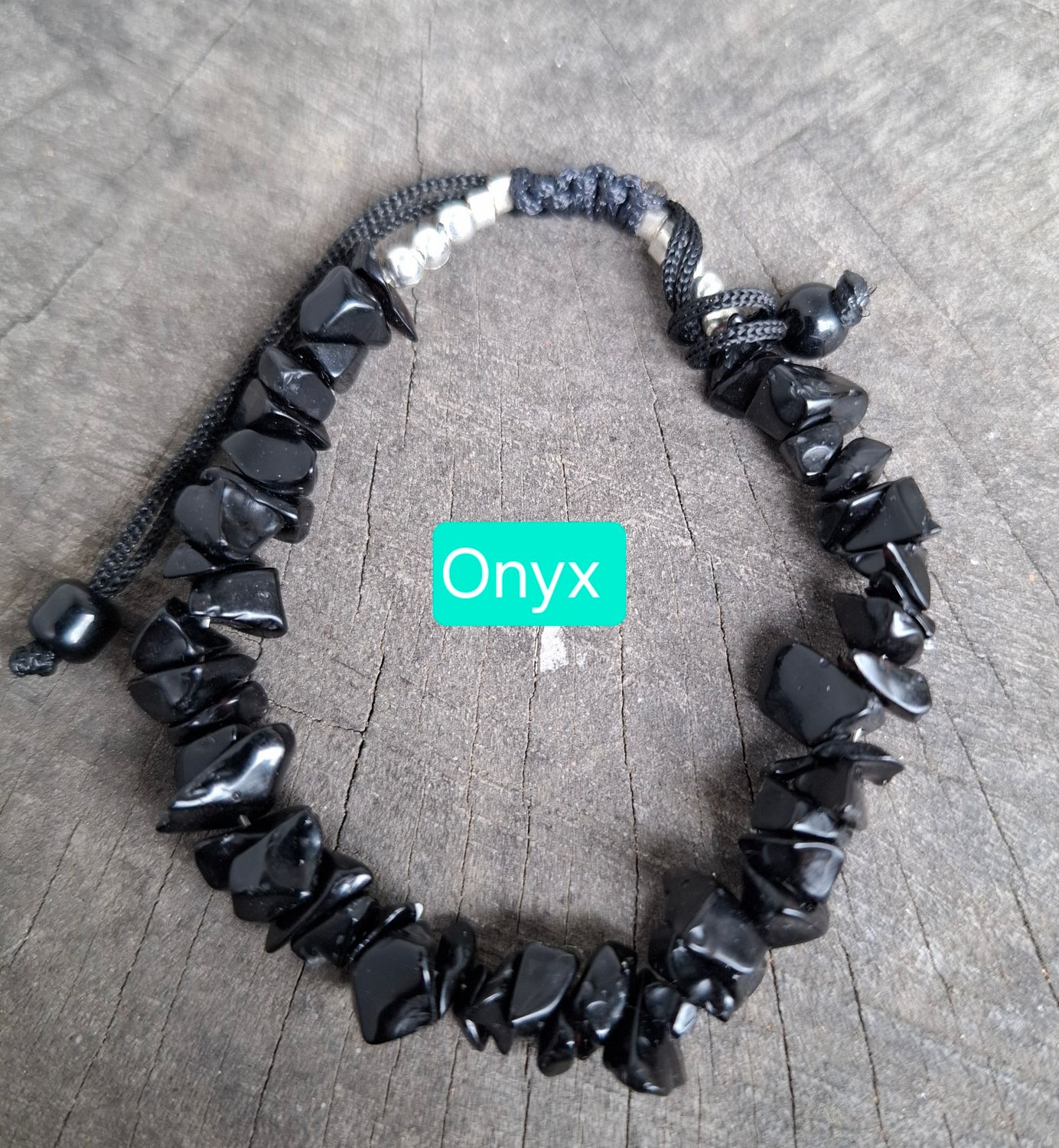 Semi-precious chip adjustable bracelet 