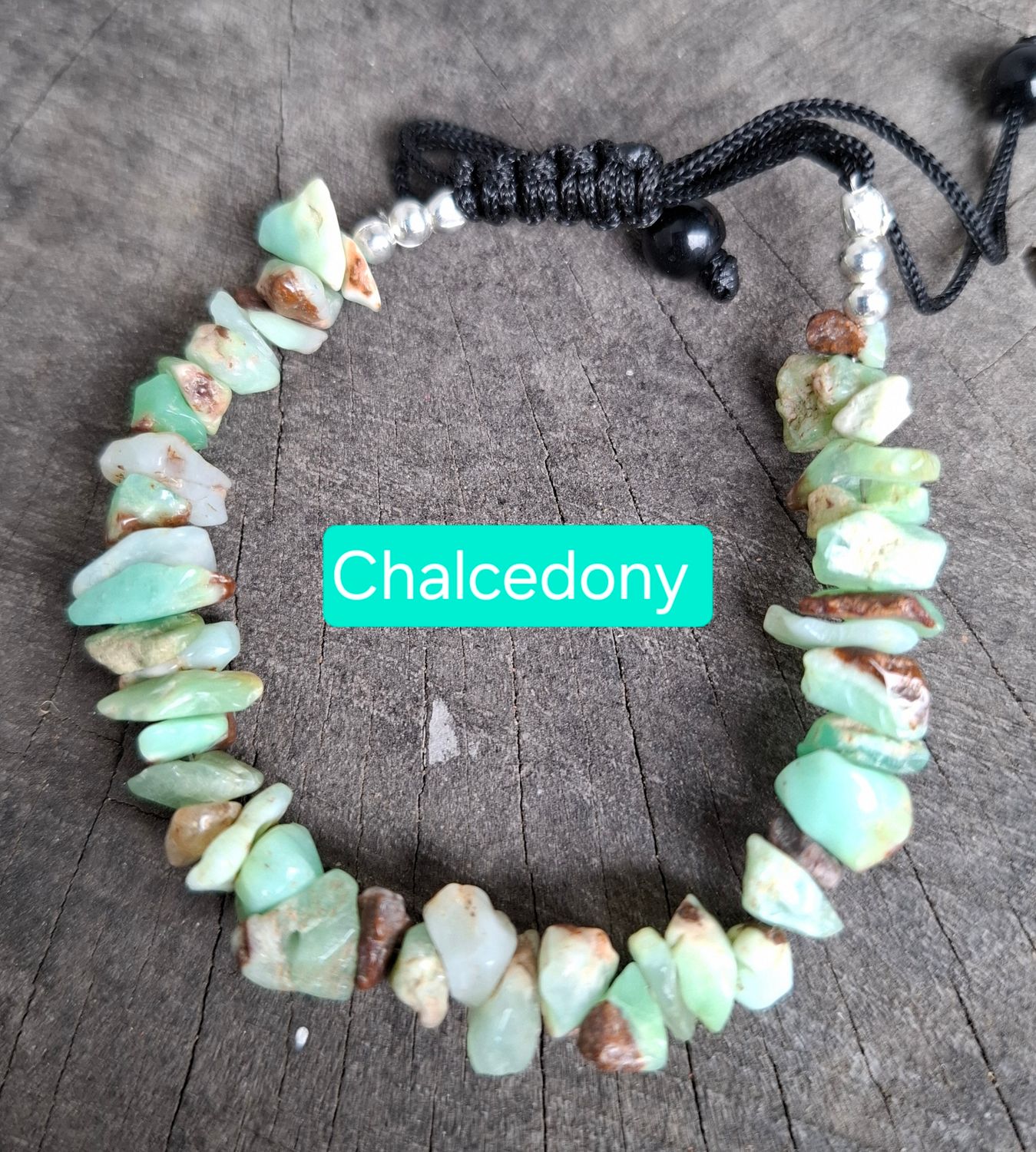 Semi-precious chip adjustable bracelet 