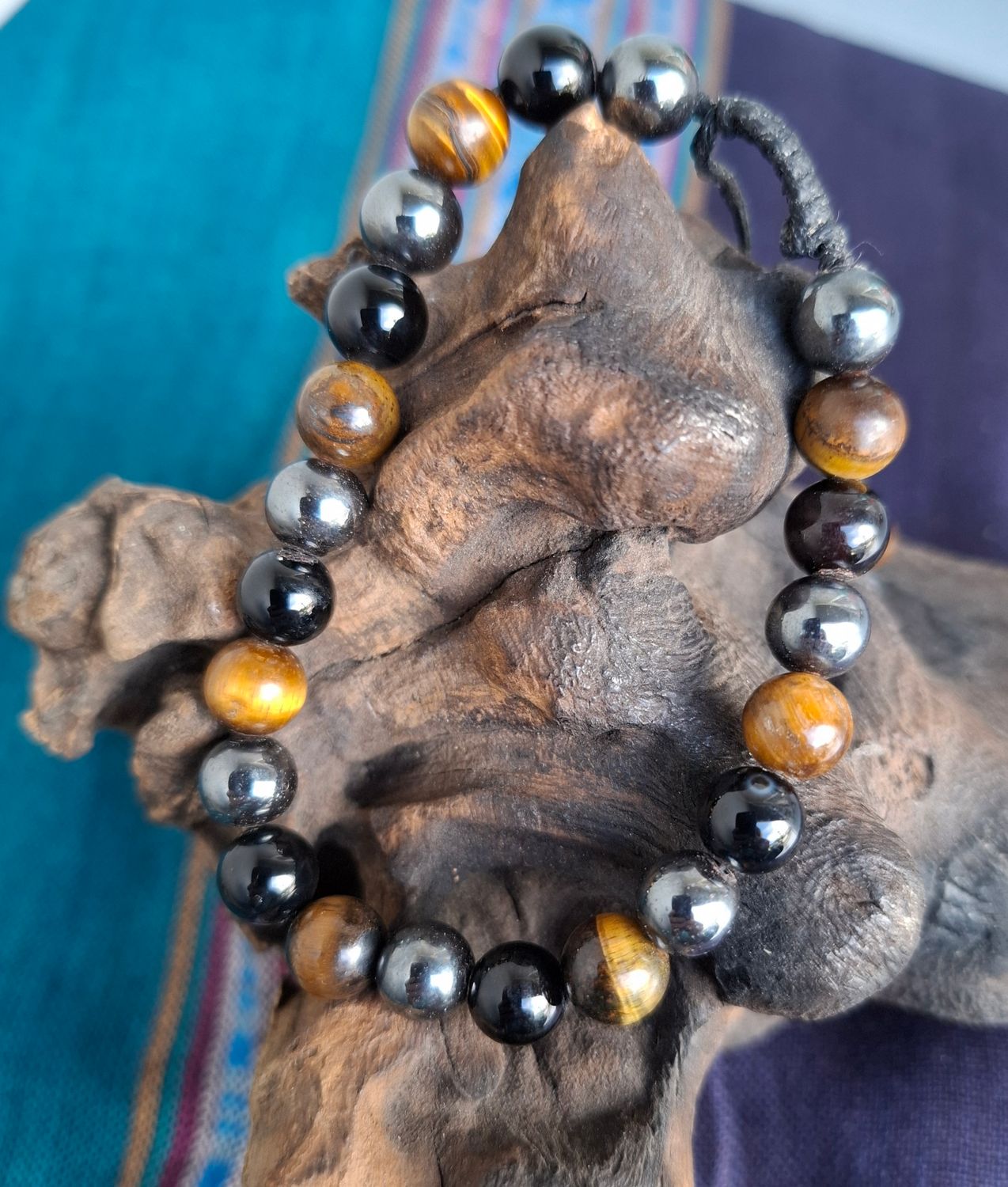 Obsidian, Tiger eye, Hematite bracelet 