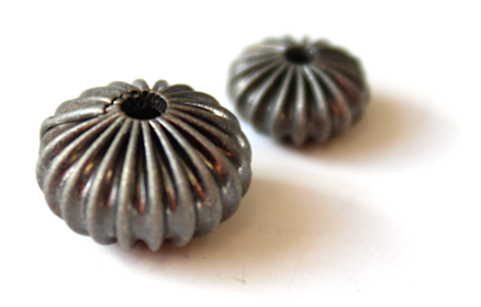 Spacer Doughnut Riffles Antique Silver Small