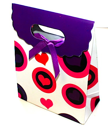 Gift Bag Fancy Polka Dot Hearts QTY: 12 pieces