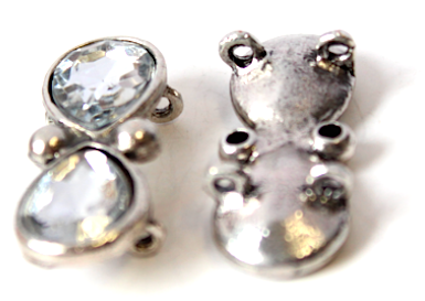 dia002: Bracelet Components 2 Hole Clear Glass