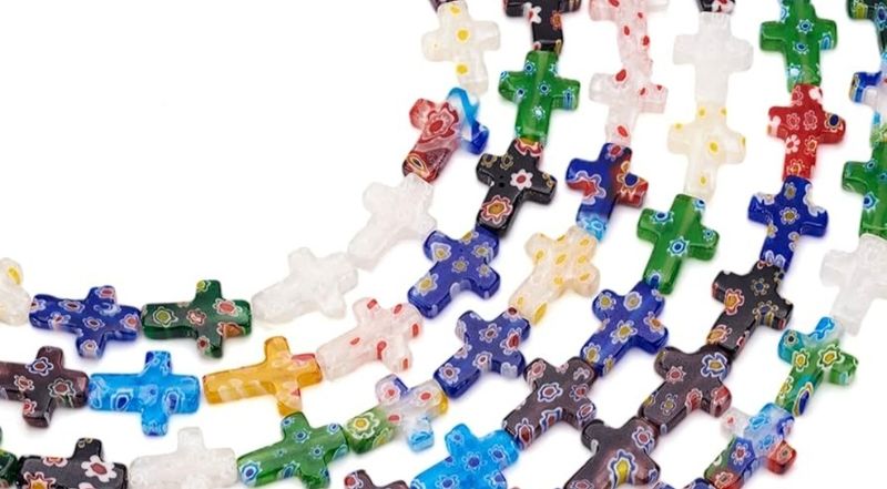 Glass Millifiore cross