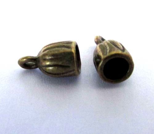 Leather End Ant Gold  3mm  (50 pieces)