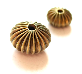 Spacer Doughnut Riffles Antique Gold Small