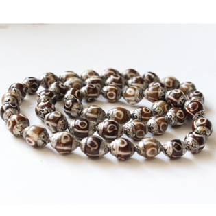 Bead Horn and Tibetan silver 1 piece 14x17mm