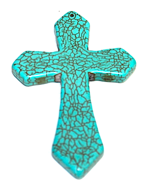 Pendant Cross Howlite Blue 01