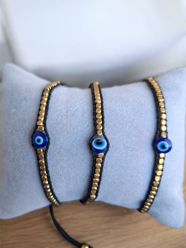 Brass evil eye bracelet 