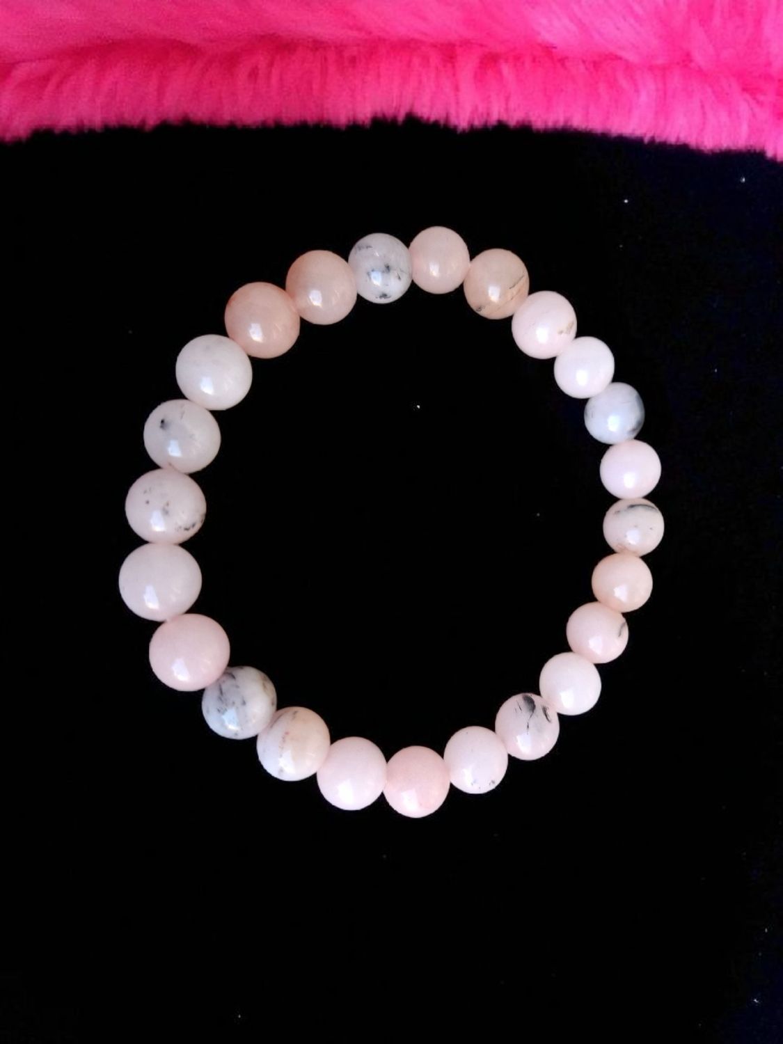 Semi-precious: pink opal bracelet 