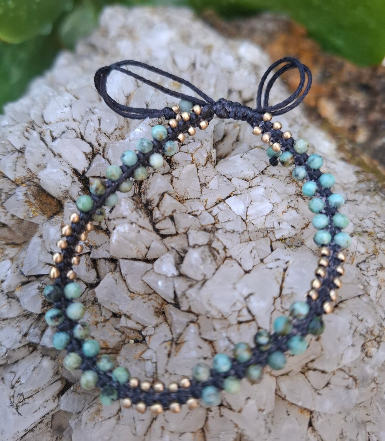 MC01:. Macrame African Turquoise bracelet