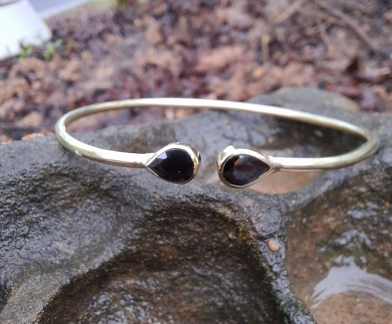  BBK03:Brass bracelet Onyx