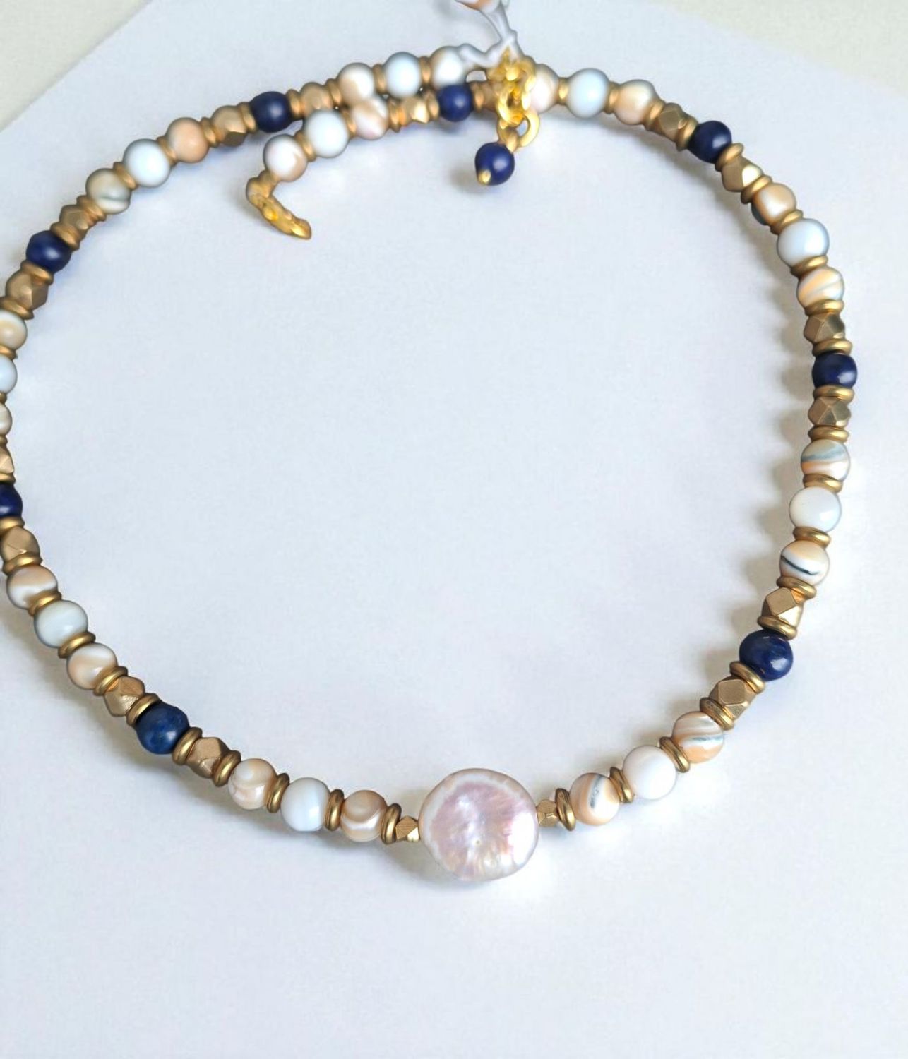 Lapis Lazuli, pearl &amp; shell