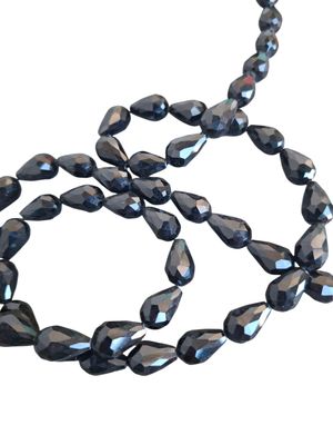 C036: Black Drop Crystals 10x14mm(25)