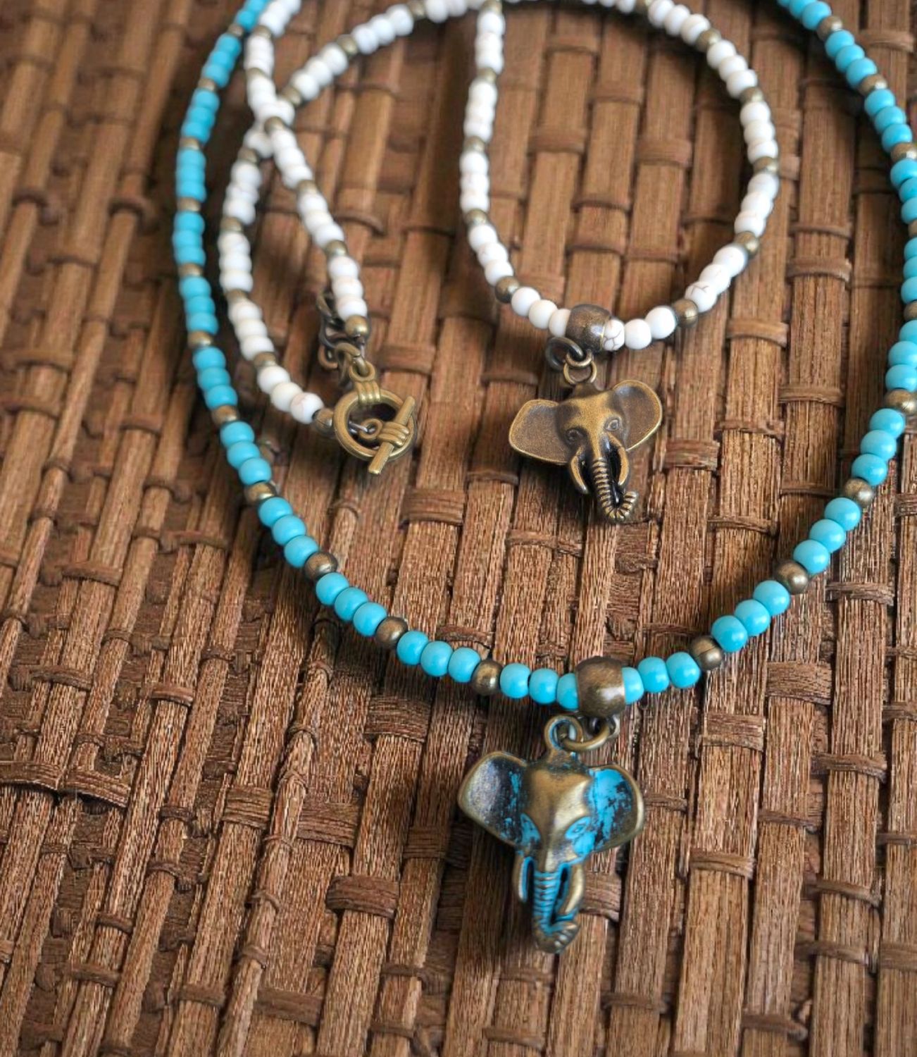 Elephant &amp; howlite  blue