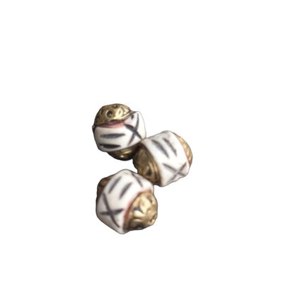 Bead Horn and Tibetan brass 1 piece 14x11mm