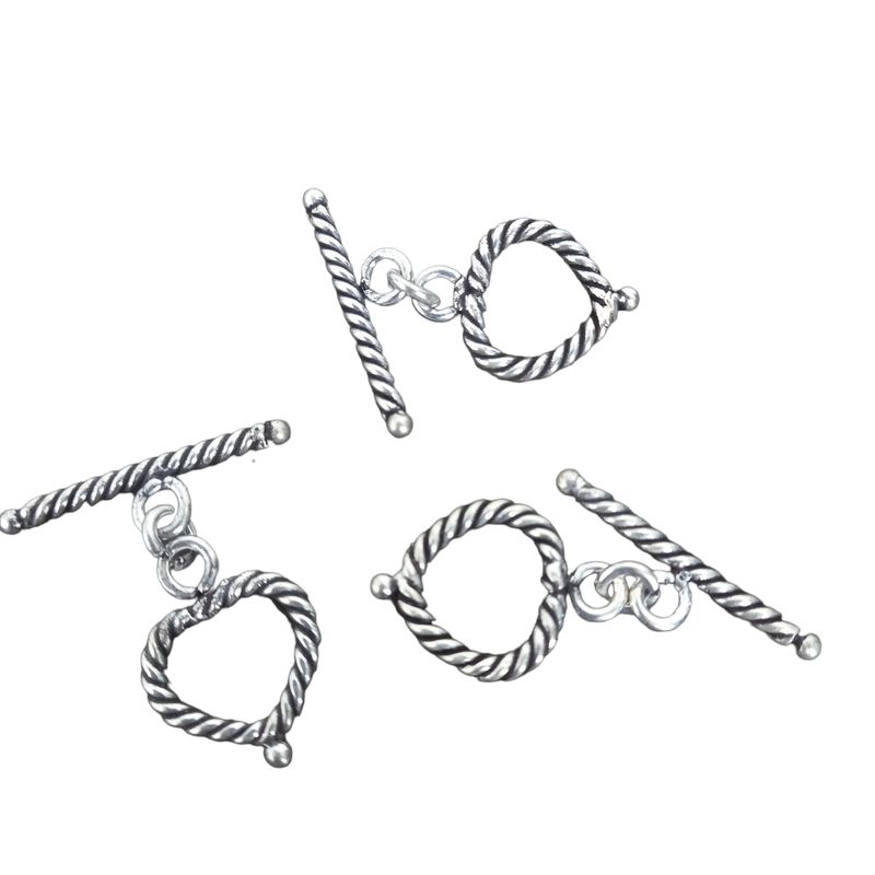 #heart toggle. 925 s silver plated(10pcs)