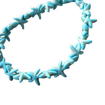 Howlite Starfish blue 14mm