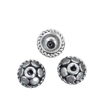 Sterling Silver Plated Cap 04 8mm (10 pieces)