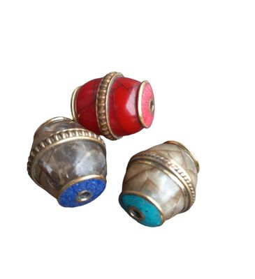 Bead Oval Resin grey(lapis)