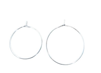 Earring round 25mm silver(20)